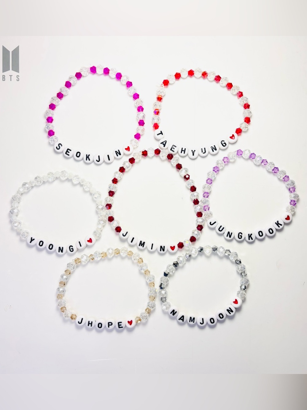 (7pcs) BTS ARIRANG Member Vinyl Color Inspired Bracelet Bundle